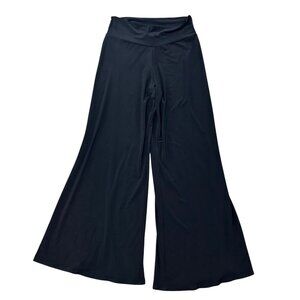 Clara Sunwoo Women's Large Black Wide-Leg High-Waisted Pants Polyester/Spandex